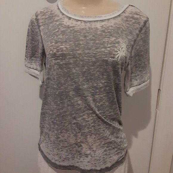 Rip Curl Tops - Ripcurl Gray Burn Out Distressed T Shirt Size Medium